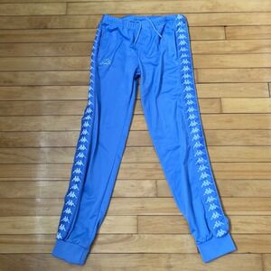 Kappa Banda Astoria Track Pants Mens Medium Light Blue Logo Tape Joggers